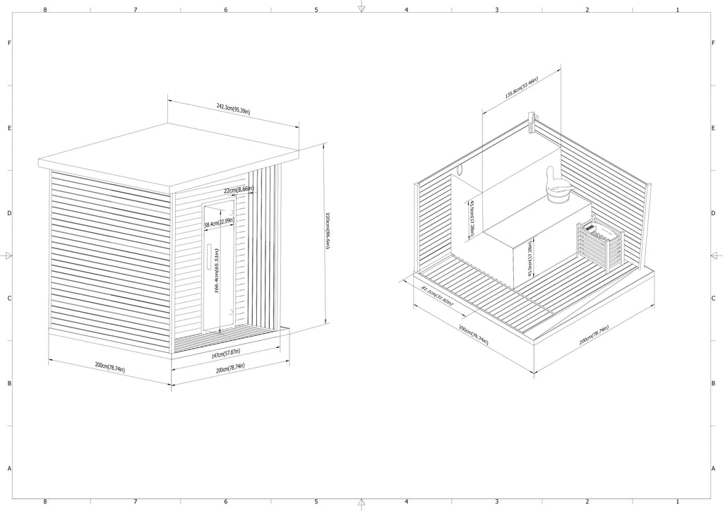 Anyi 2-8 Person Modern Outdoor Traditional Sauna