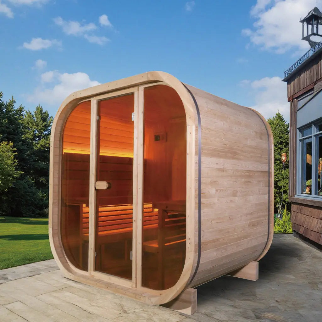 Anyi 3-4 Person Square Outdoor Traditional  Cube Sauna