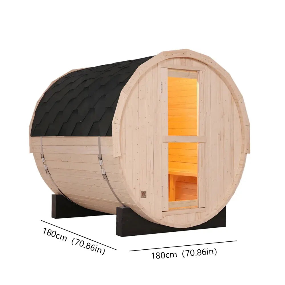 Anyi 2-4 Person Outdoor Traditional Barrel Sauna