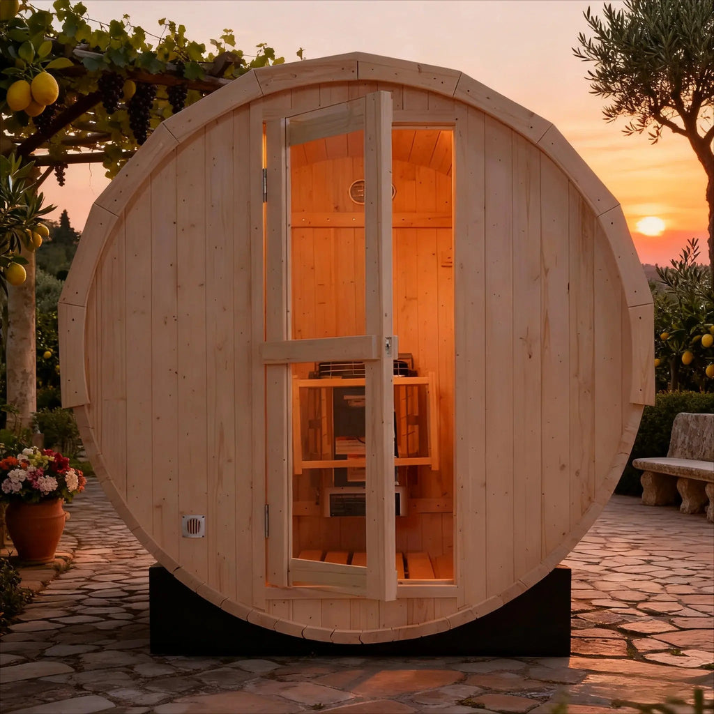 Anyi 2-4 Person Outdoor Traditional Barrel Sauna