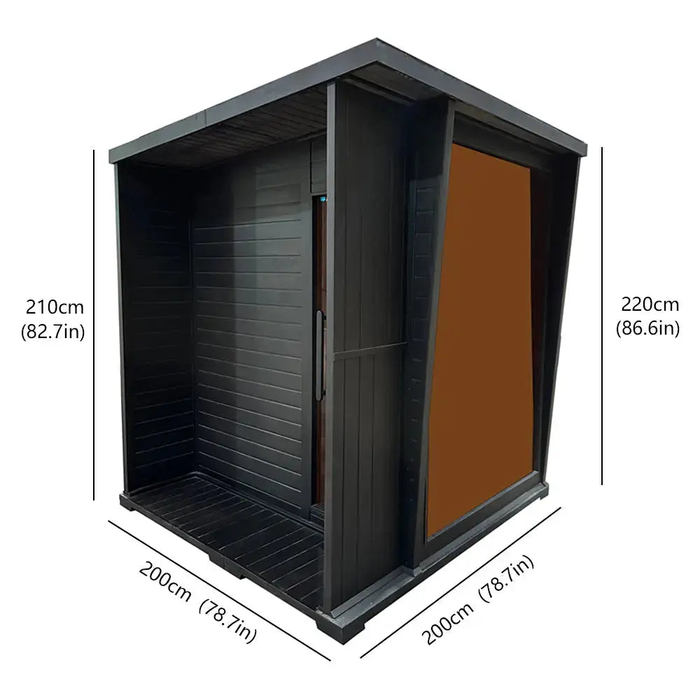 Anyi 4-6 Person Modern Black Outdoor Traditional Sauna