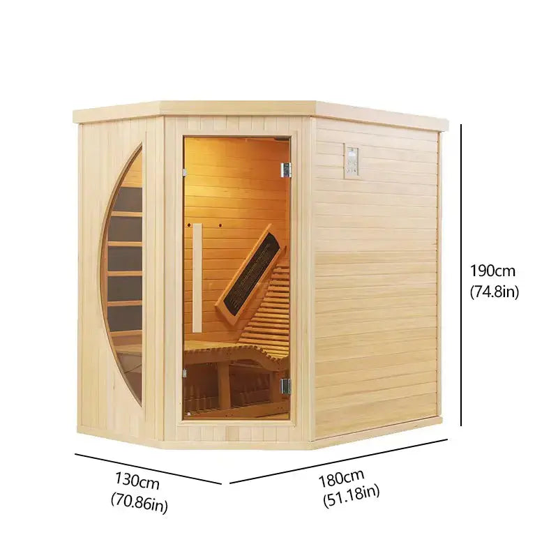 Anyi 2 Person Far Infrared Indoor Sauna w/ Ergo Recliner Bench
