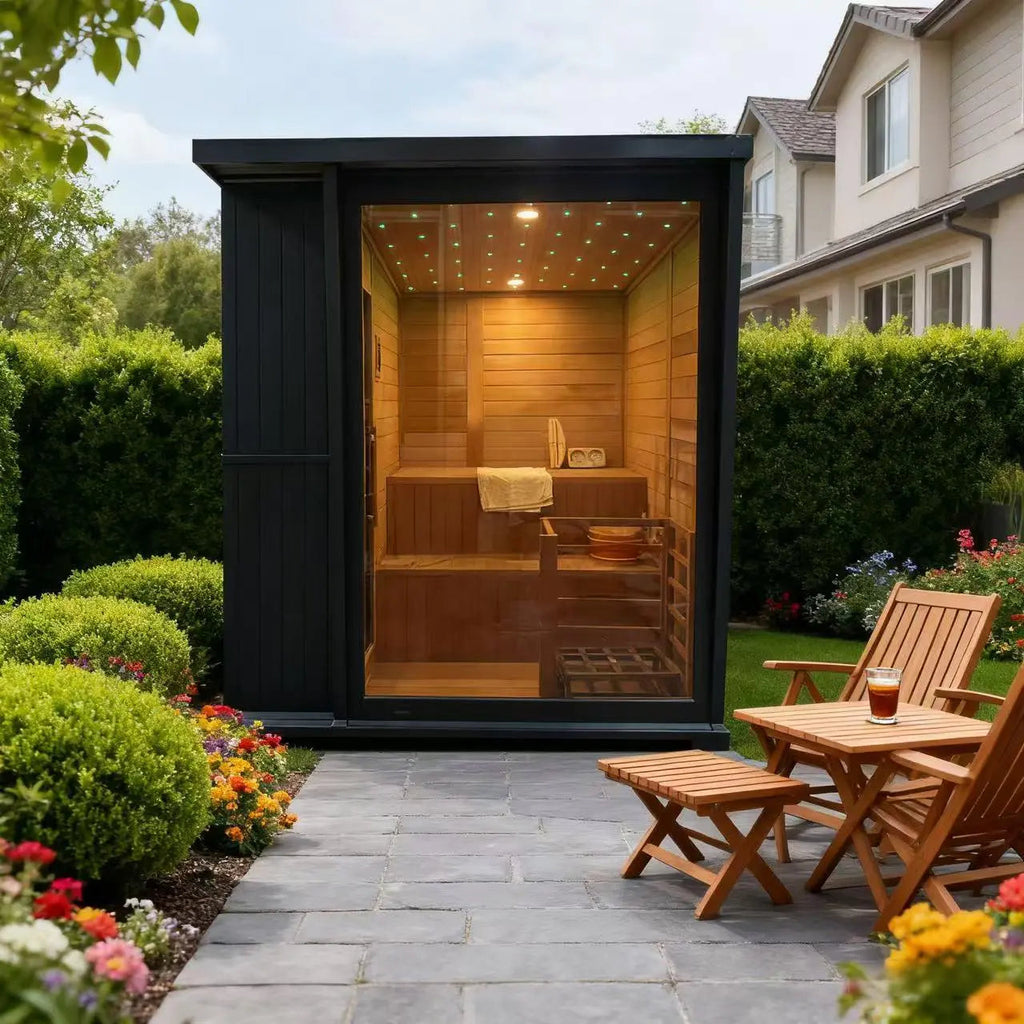 Anyi 4-6 Person Modern Black Outdoor Traditional Sauna