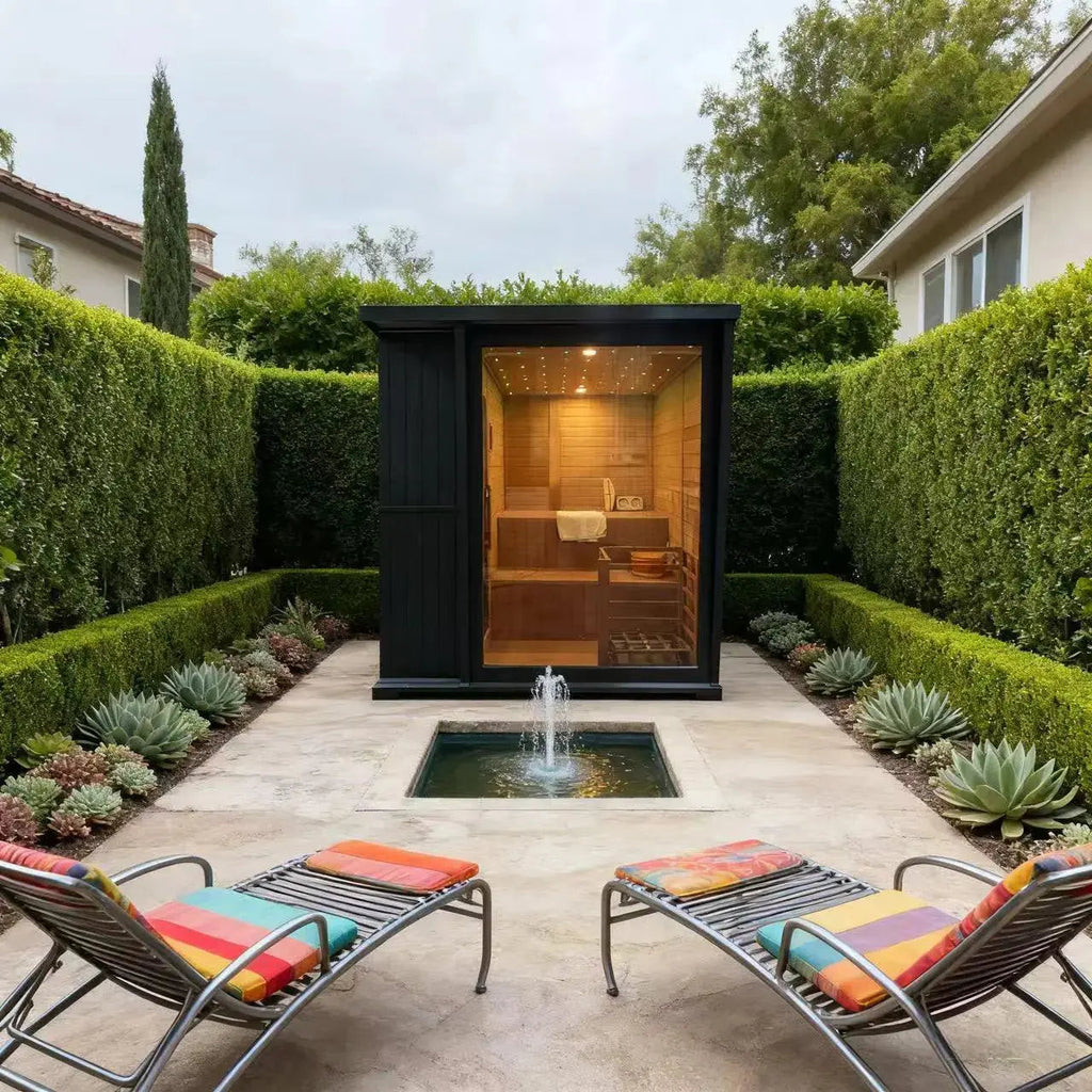 Anyi 4-6 Person Modern Black Outdoor Traditional Sauna