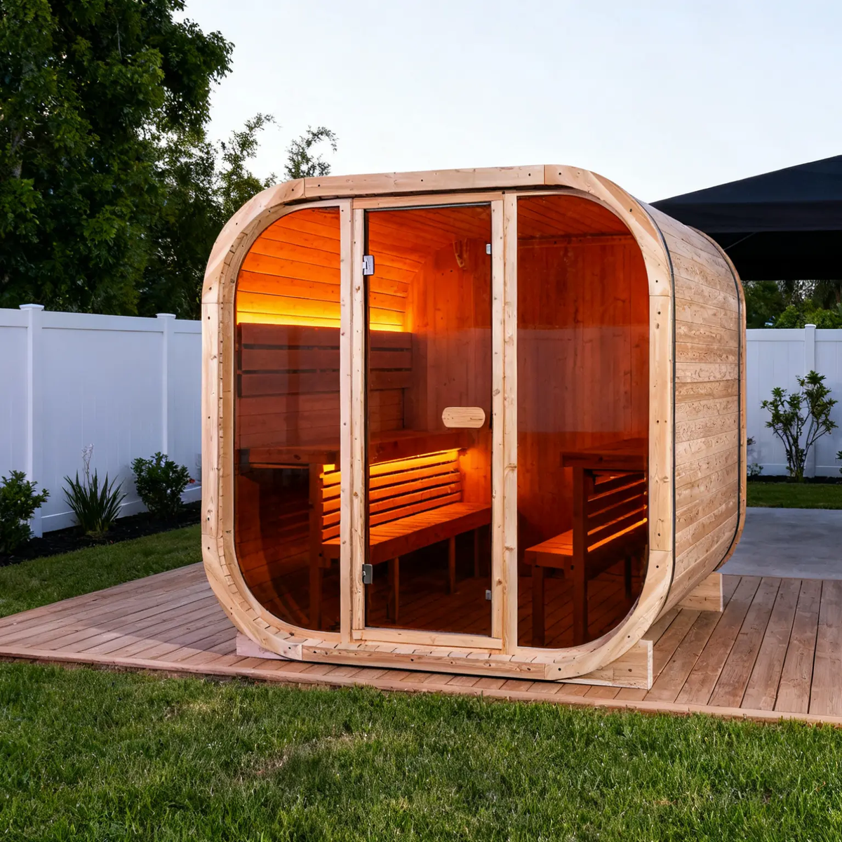Anyi 3-4 Person Square Outdoor Traditional  Cube Sauna