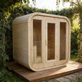 Anyi 4-6 Person White Pine Outdoor Traditional Cube Sauna