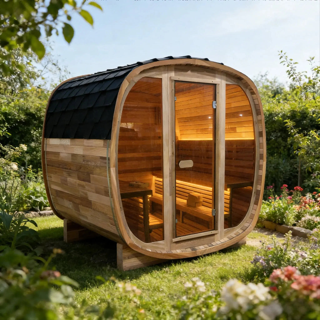 Anyi 4-6 Person Red Cedar Outdoor Traditional Cube Sauna