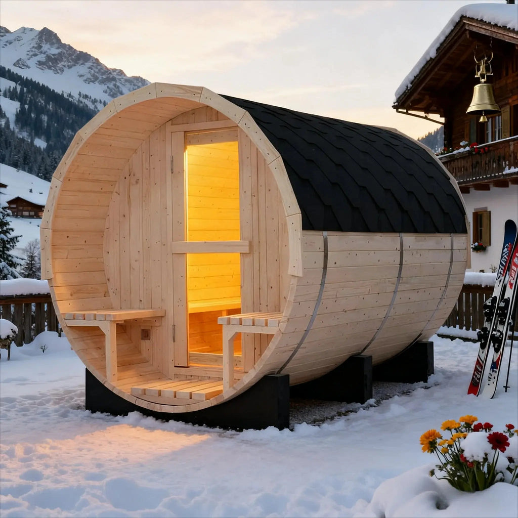Anyi 4-6 Person Outdoor Traditional Barrel Sauna