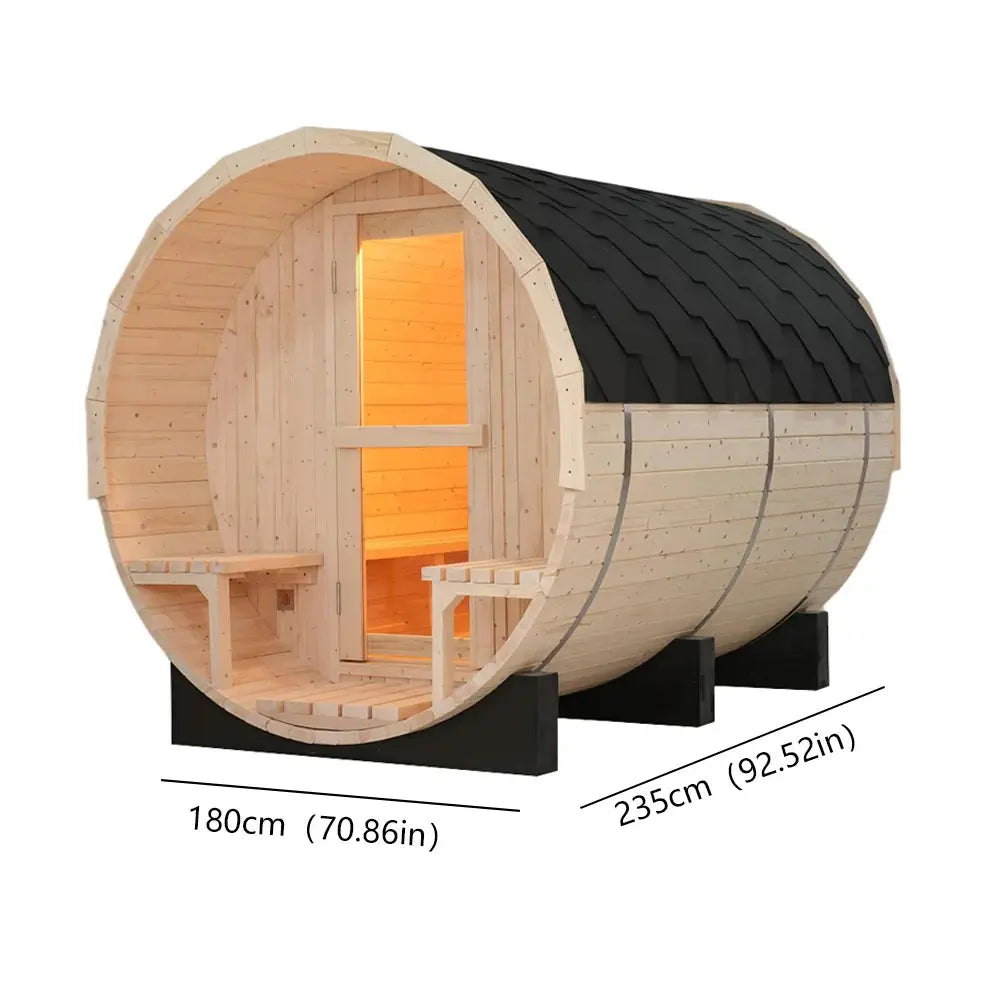 Anyi 4-6 Person Outdoor Traditional Barrel Sauna