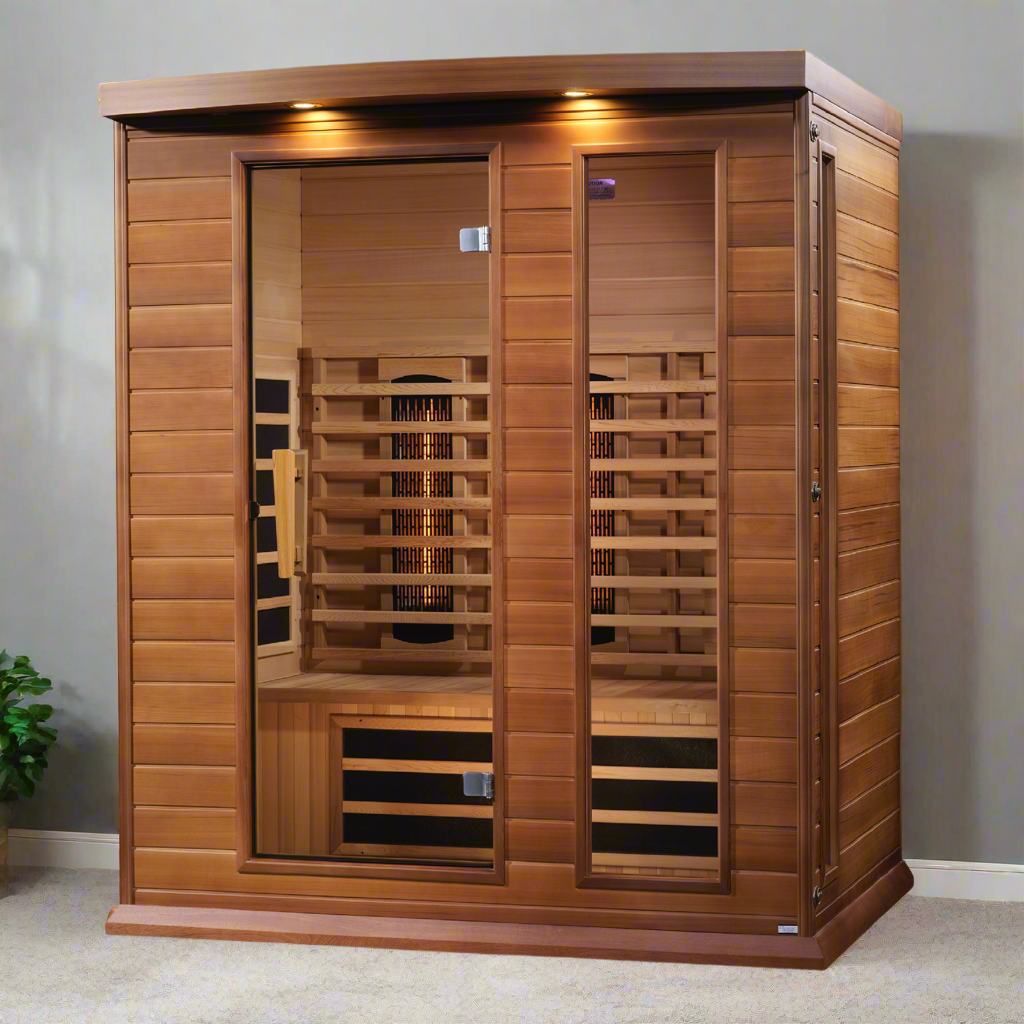Maxxus 3-Person Near Zero EMF Full Spectrum Indoor Infrared Sauna + Red Light Therapy | MX-M306-01-FS-CED