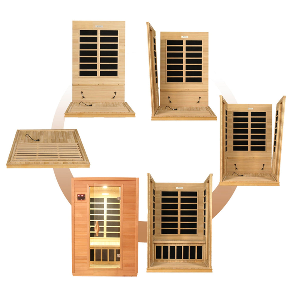 Dynamic Versailles Elite 2-person Ultra Low EMF FAR Indoor Infrared Sauna + Red Light Therapy | DYN-6202-03 Elite