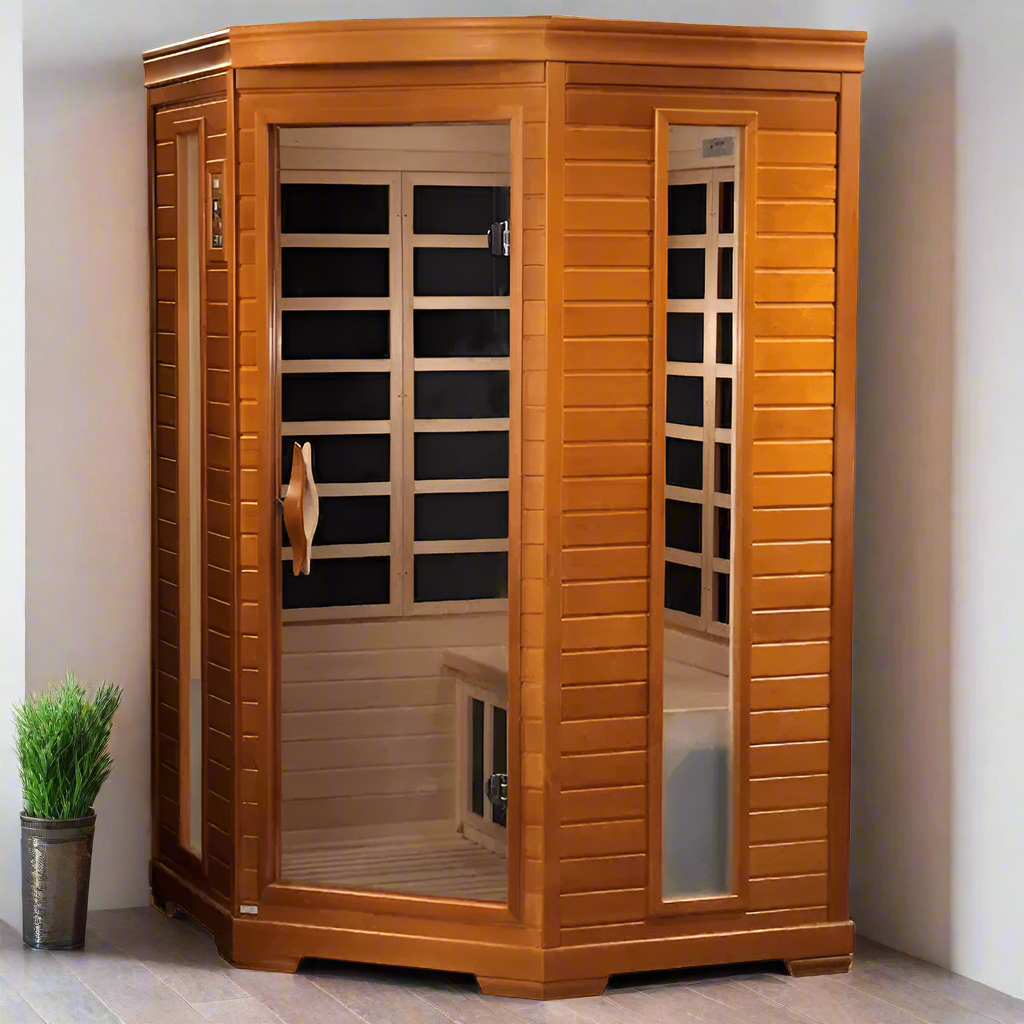 Dynamic Heming 2-person Corner Low EMF FAR Indoor Infrared Sauna + Red Light Therapy | DYN-6225-02