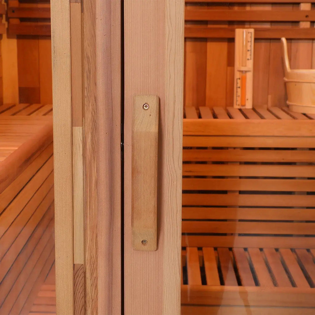 Anyi 5-6 Person Red Cedar Outdoor Traditional Cube Sauna