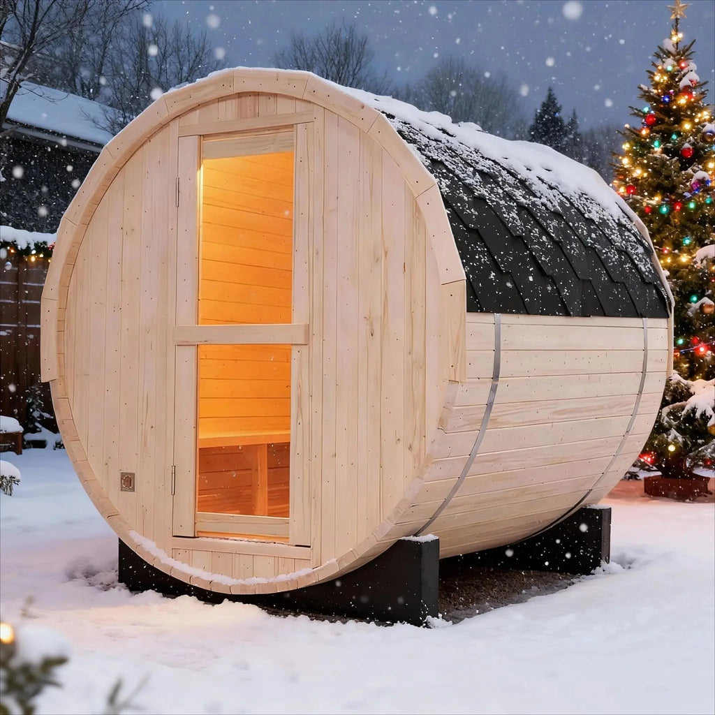 Anyi 2-4 Person Outdoor Traditional Barrel Sauna