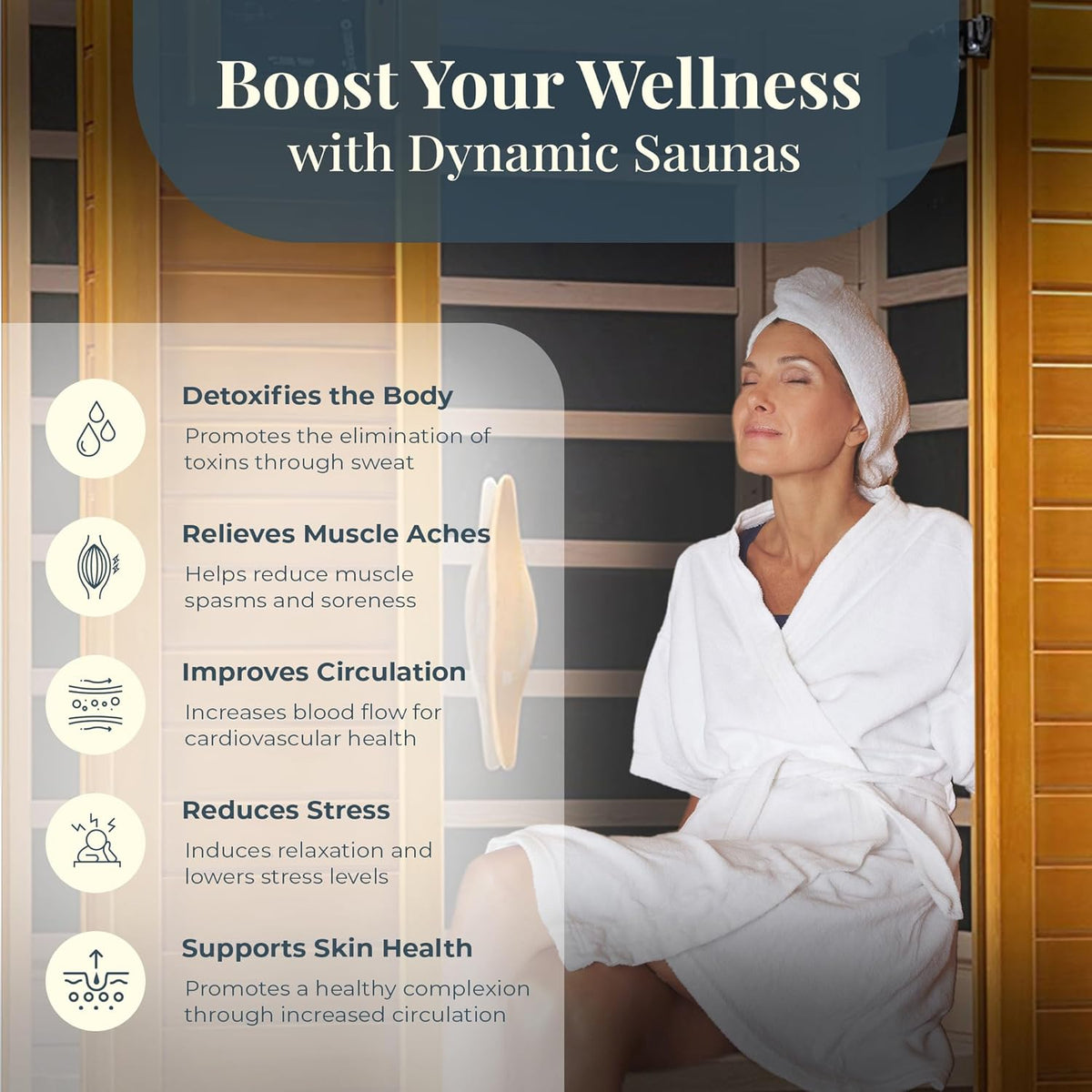 Dynamic Versailles 2-person Low EMF FAR Indoor Infrared Sauna + Red Light Therapy | DYN-6202-03