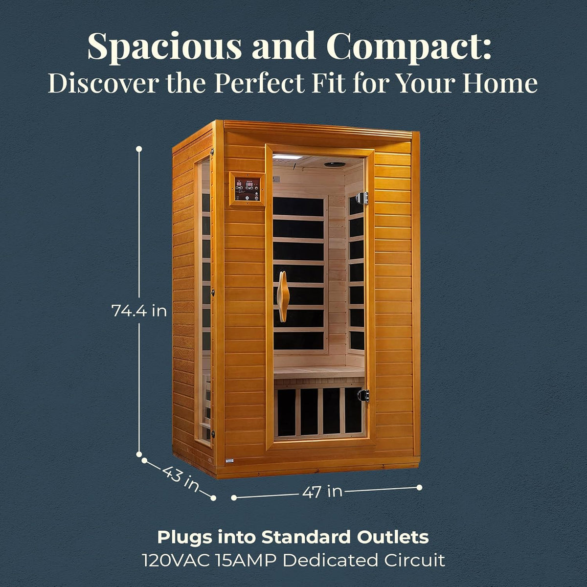 Dynamic Versailles Elite 2-person Ultra Low EMF FAR Indoor Infrared Sauna + Red Light Therapy | DYN-6202-03 Elite