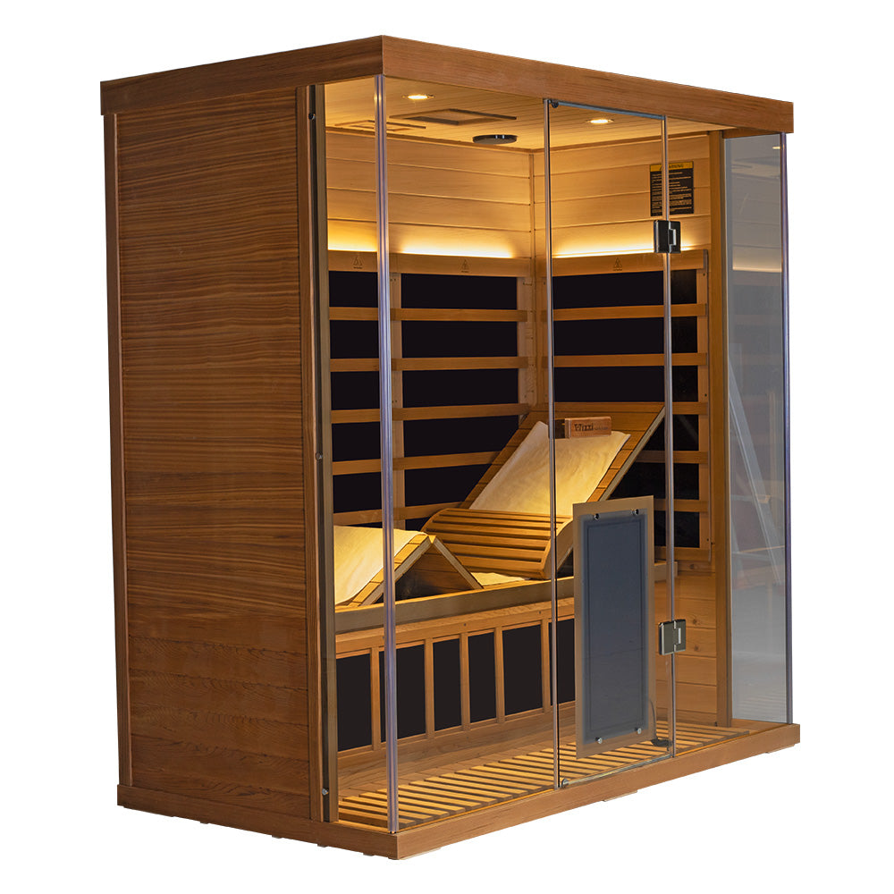 Wizzisaunas S03 3-Person Full Spectrum Near Zero EMF Indoor Infrared Sauna + Medical-Grade Red Light Therapy