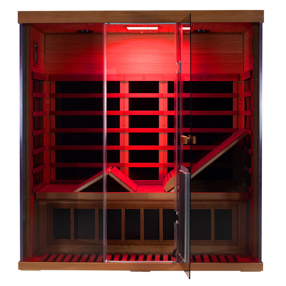 Wizzisaunas S03 3-Person Full Spectrum Near Zero EMF Indoor Infrared Sauna + Medical-Grade Red Light Therapy