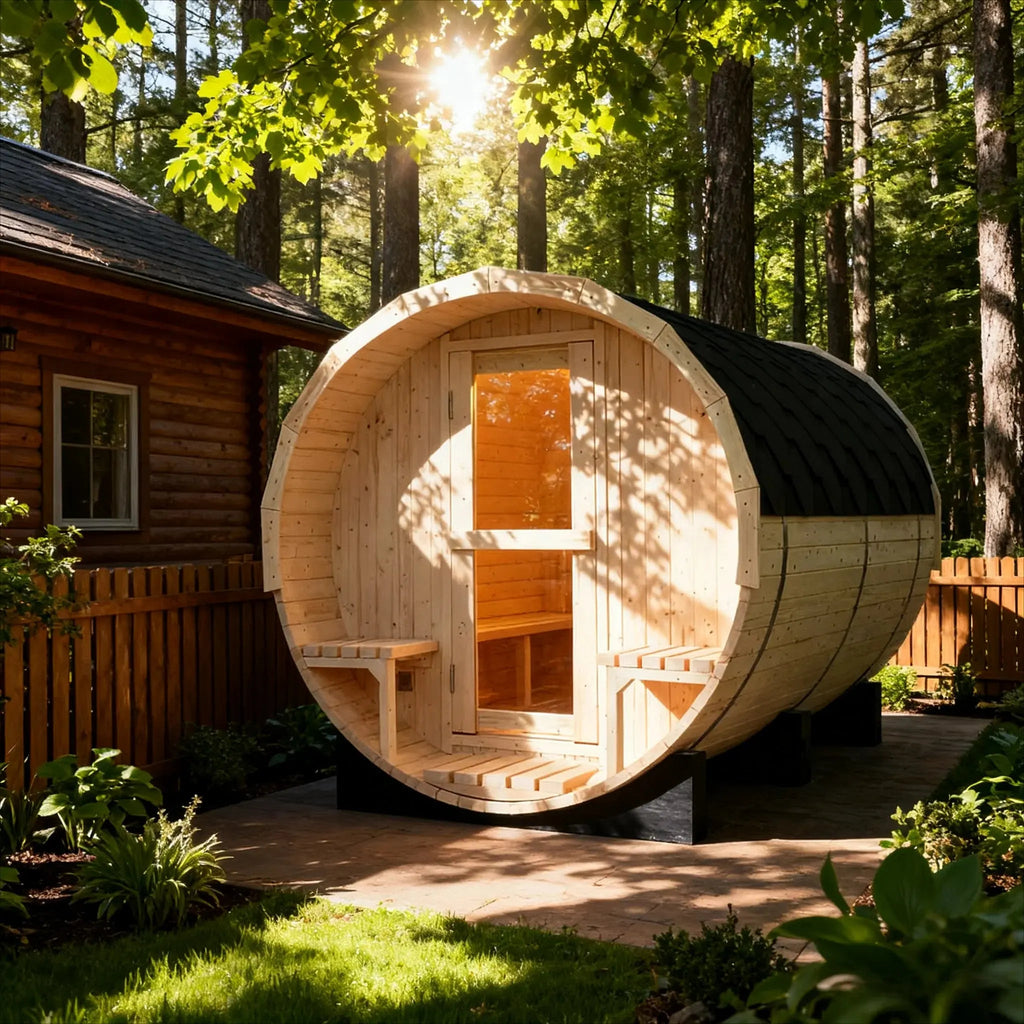 Anyi 4-6 Person Outdoor Traditional Barrel Sauna