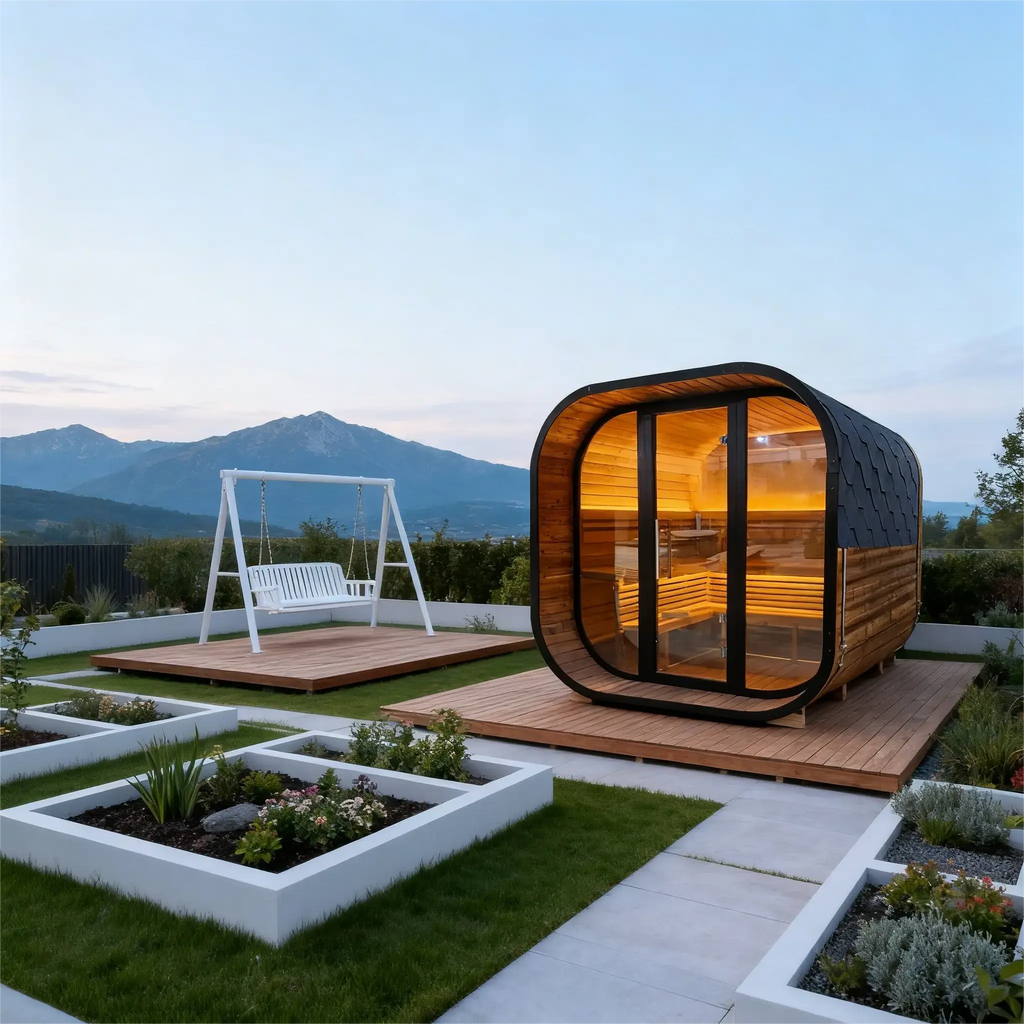 Anyi 4-6 Person Outdoor Traditional Cube Sauna