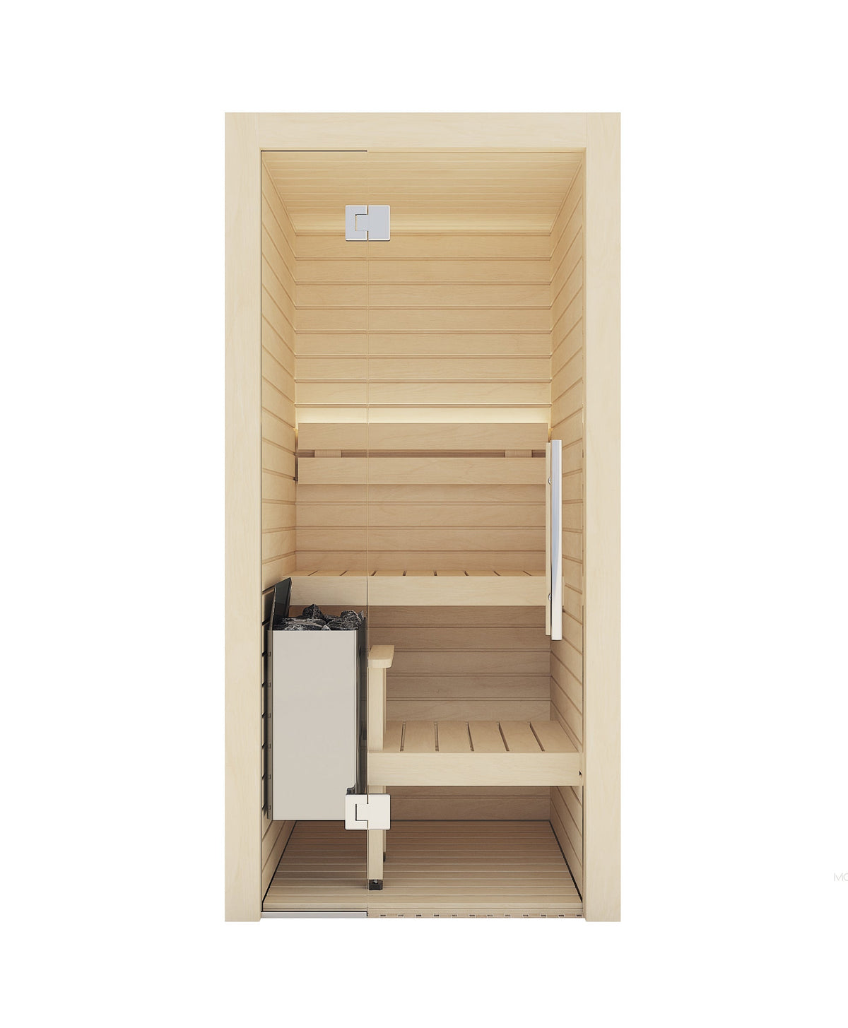 Auroom Cala Glass Mini 1-Person Traditional Indoor Sauna
