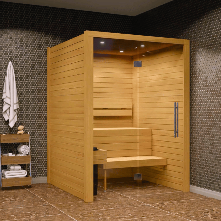 Auroom Cala Glass 2-4 Person Traditional Indoor Sauna