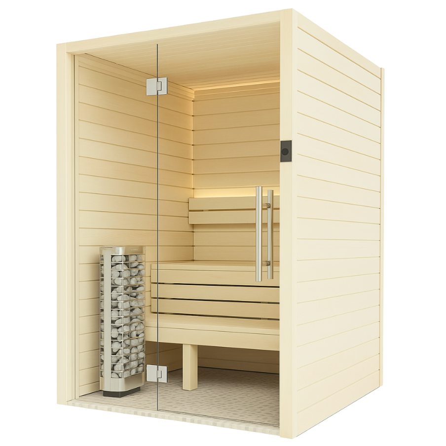 Auroom Cala Glass 2-4 Person Traditional Indoor Sauna