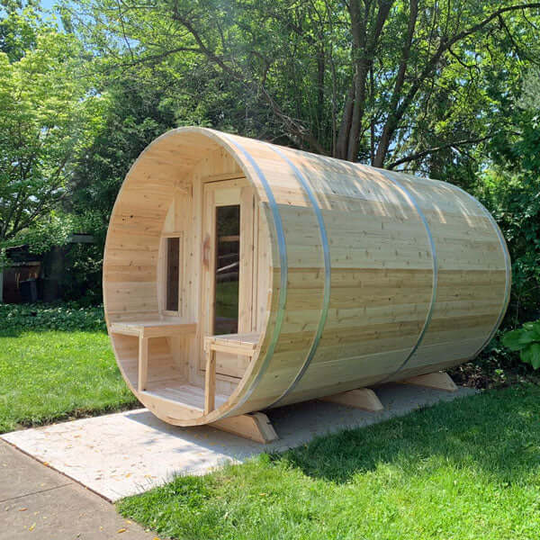 Dundalk Leisurecraft Canadian Timber 6 Person Tranquility Outdoor Traditional Barrel Sauna | CTC2345
