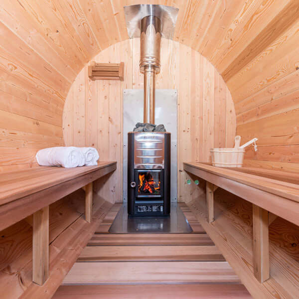 Dundalk Leisurecraft Canadian Timber 6 Person Tranquility Outdoor Traditional Barrel Sauna | CTC2345