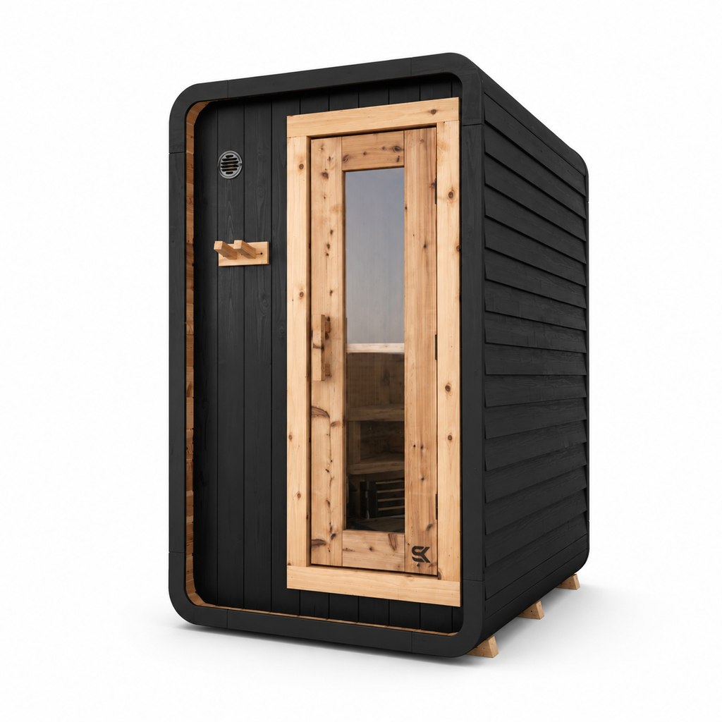 Sweat Kingdom USA Made 4 Person Blackout Sweat Pod Indoor/Outdoor Traditional Sauna | SK-POD-4P-BO