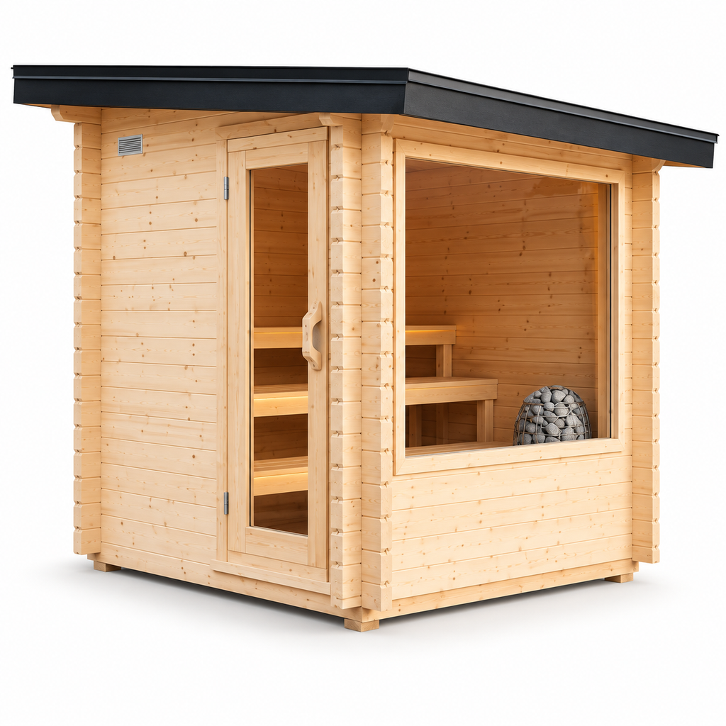 Dundalk Leisurecraft Canadian Timber 4-6 Person Avalon Outdoor Traditional Sauna With 3-Tier Benches | 610000