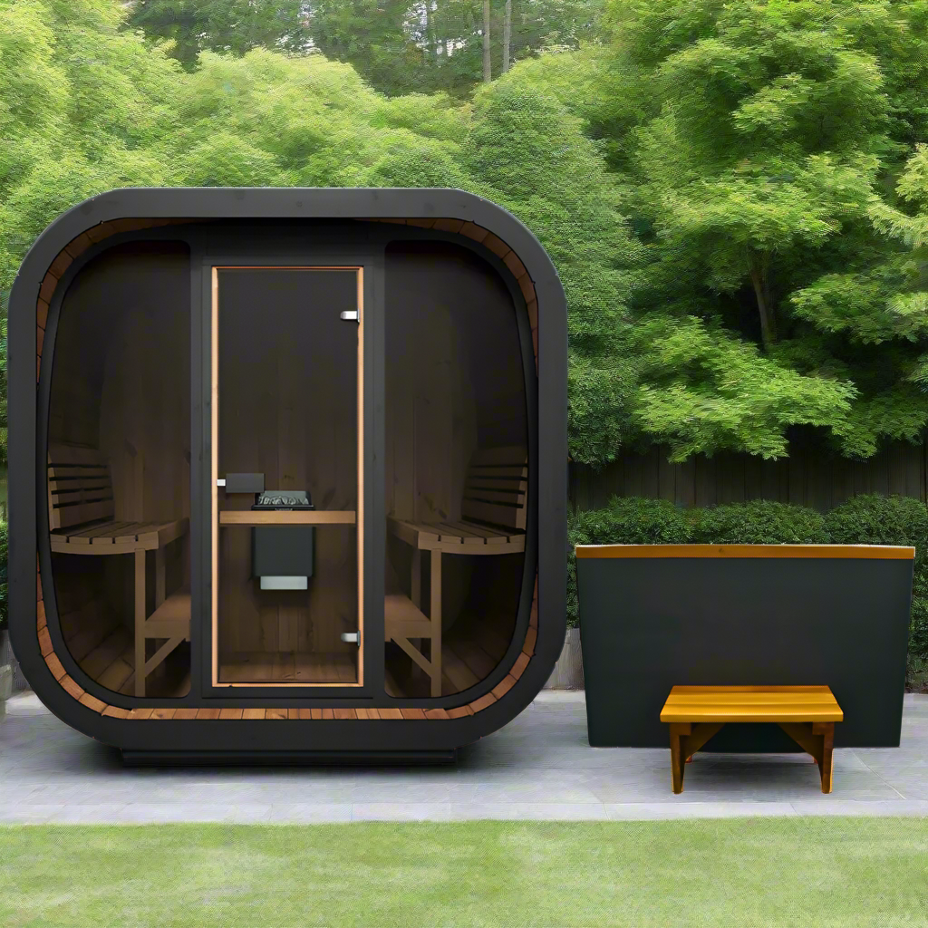 SaunaLife 6 Person 7.6' Long Outdoor Traditional Cube Sauna | Model CL7G