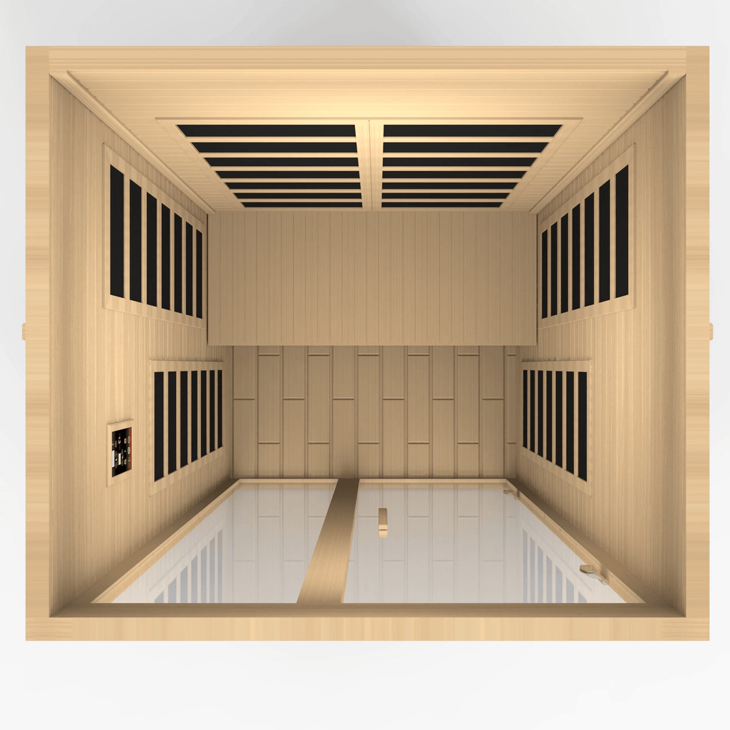 Dynamic Santiago 2-person Low EMF FAR Indoor Infrared Sauna + Red Light Therapy | DYN-6209-01