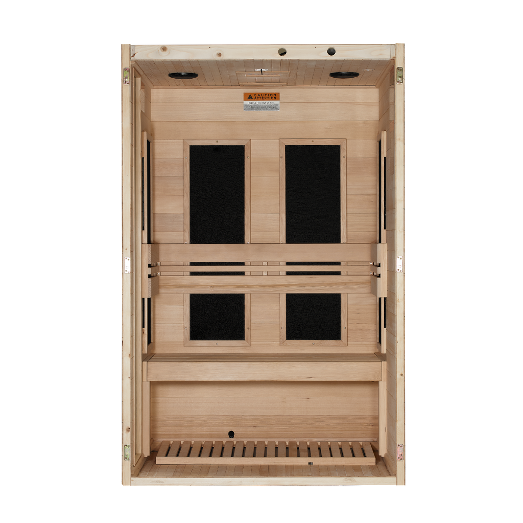 Dynamic Lucca 2-Person Low EMF FAR Indoor Infrared Sauna + Red Light Therapy | DYN-6215-05