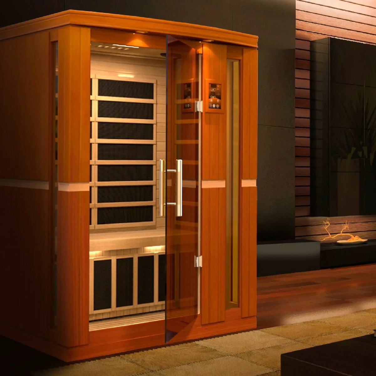 Dynamic Vittoria 2-person Low EMF FAR Indoor Infrared Sauna + Red Light Therapy | DYN-6220-01