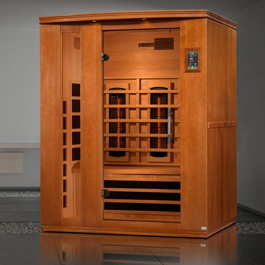 Dynamic Lugano 3-Person Near Zero EMF Full Spectrum Indoor Infrared Sauna + Red Light Therapy | DYN-6336-03 FS