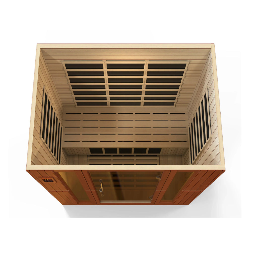 Dynamic Bergamo 4-person Low EMF FAR Indoor Infrared Sauna + Red Light Therapy | DYN-6440-01