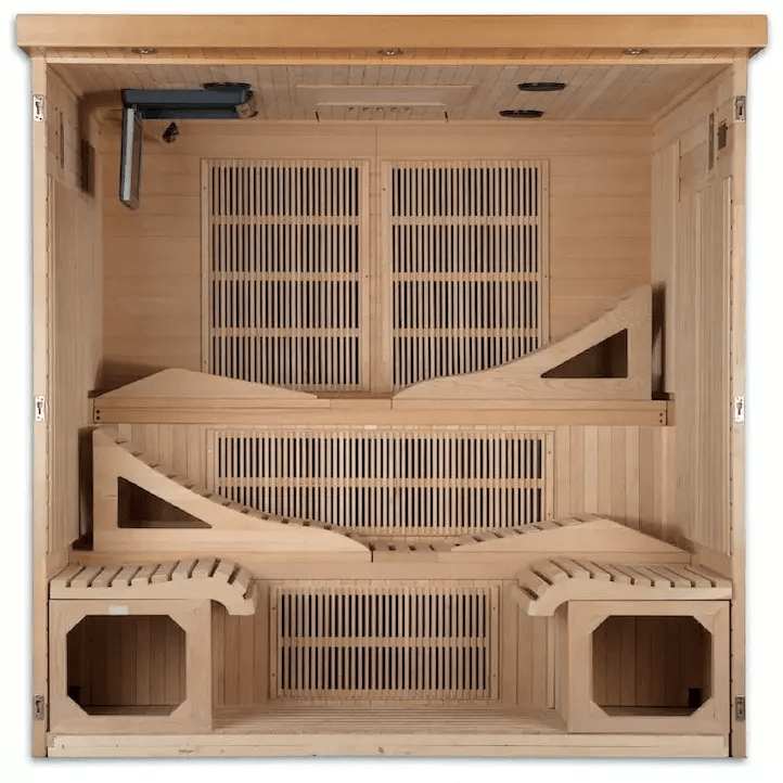 Dynamic Monaco Elite 6-person Ultra Low EMF FAR Indoor Infrared Sauna + Red Light Therapy | DYN-6996-01 Elite