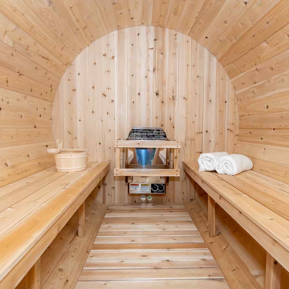 Dundalk Leisurecraft Canadian Timber 6 Person Tranquility Outdoor Traditional Barrel Sauna | CTC2345