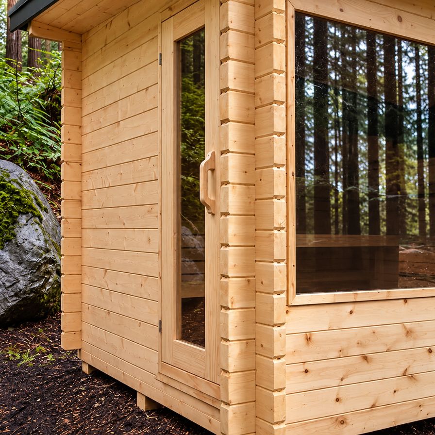 Dundalk Leisurecraft Canadian Timber 4-6 Person Avalon Outdoor Traditional Sauna With 3-Tier Benches | 610000