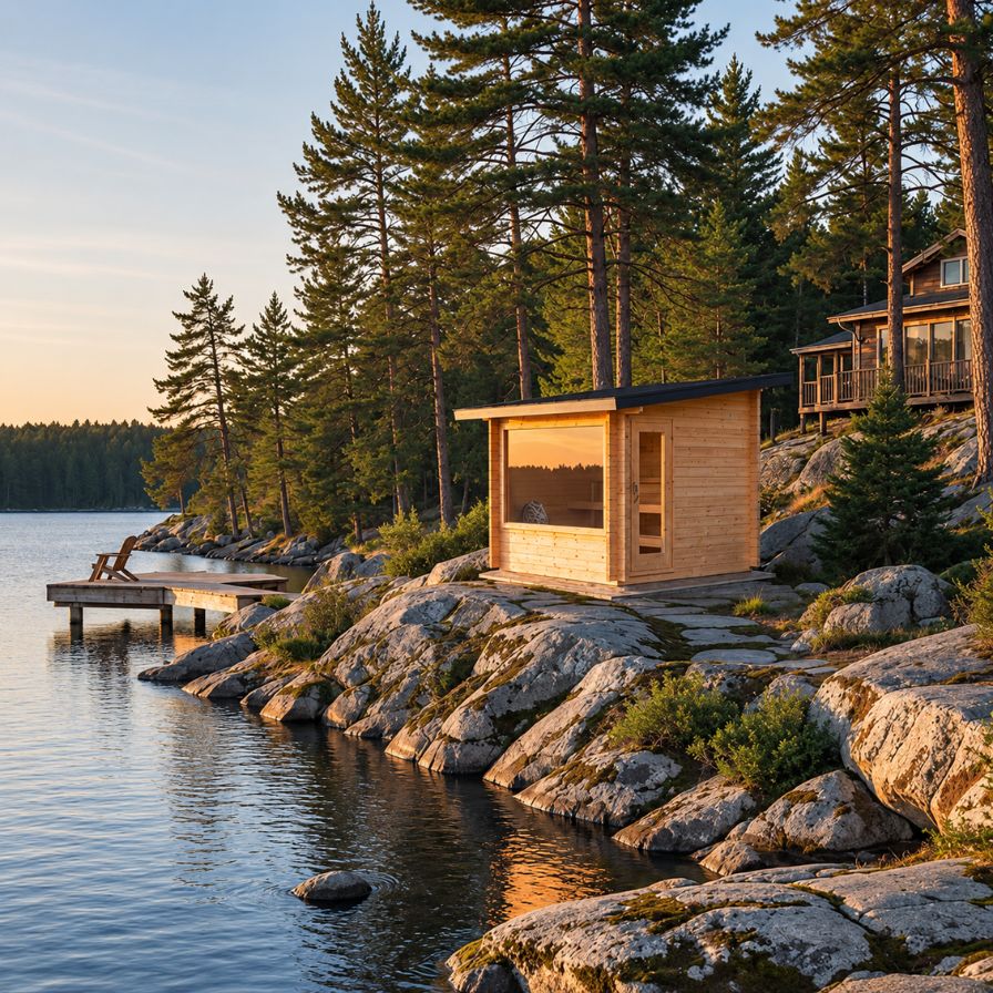 Dundalk Leisurecraft Canadian Timber 4-6 Person Avalon Outdoor Traditional Sauna With 3-Tier Benches | 610000