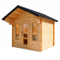 Dundalk Leisurecraft Canadian Timber 4 Person Palmer Outdoor Traditional Cabin Sauna With Roof Overhang | CTC68E