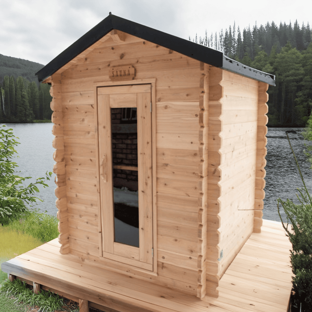Dundalk Leisurecraft Canadian Timber 2-3 Person Granby Outdoor Traditional Cabin Sauna | CTC66W