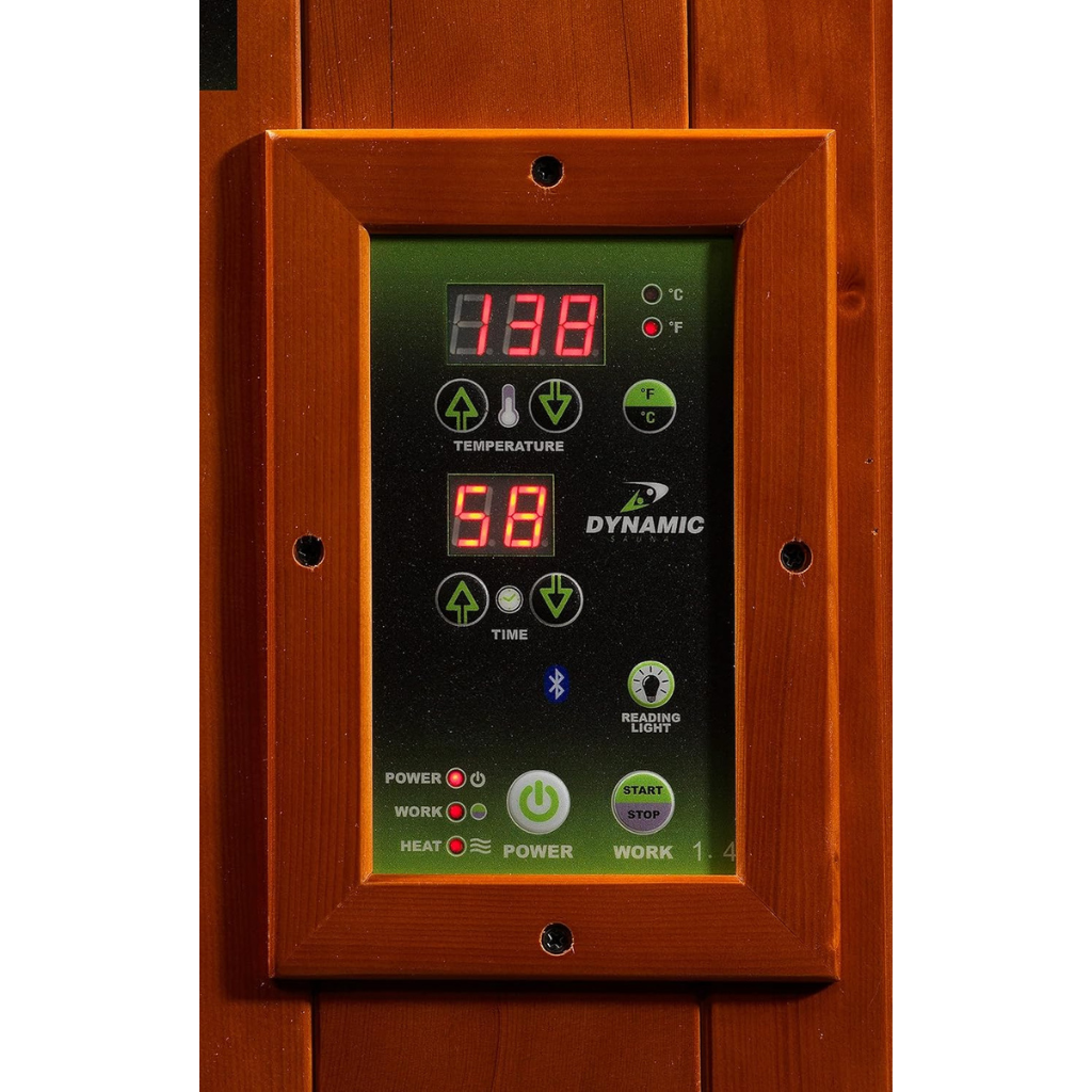Dynamic Santiago 2-Person Full Spectrum Near Zero EMF Indoor Infrared Sauna + Red Light Therapy | DYN-6209-03 FS