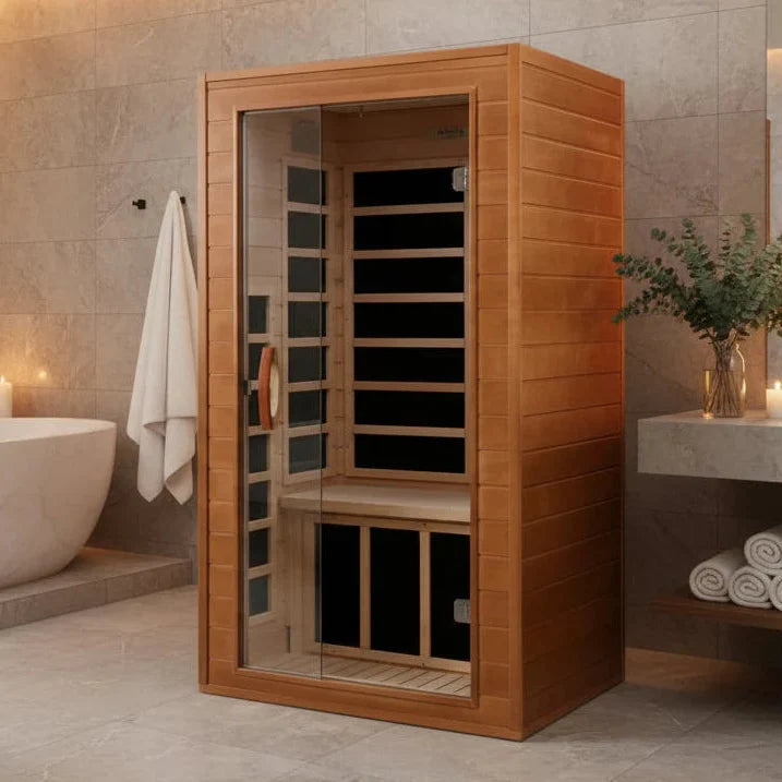 Dynamic Avila Elite 1-2-person Ultra Low EMF FAR Indoor Infrared Sauna + Red Light Therapy | DYN-6103-01 Elite