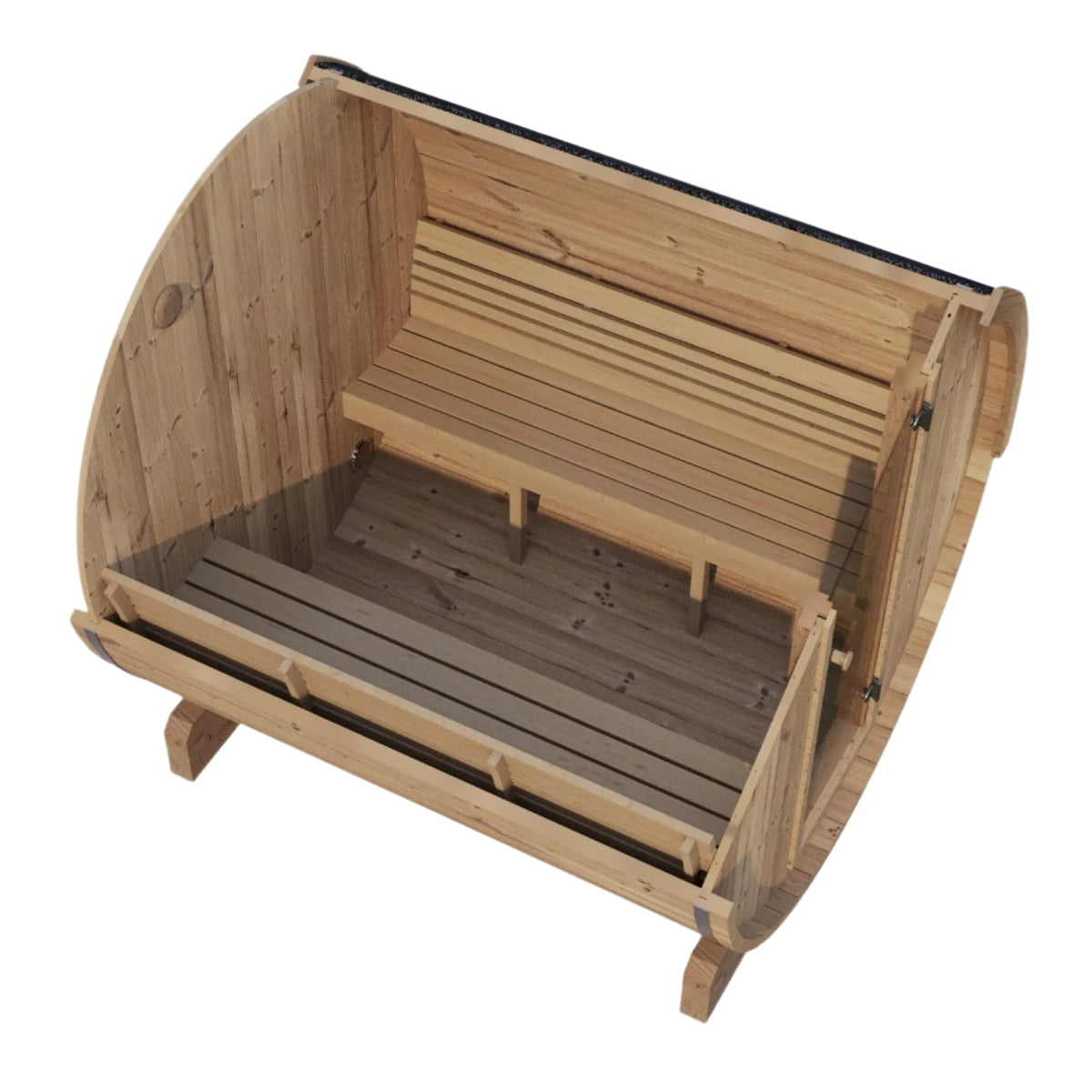 SaunaLife 2-3 Person 5' Long Outdoor Traditional Barrel Sauna  | Ergo Model E6