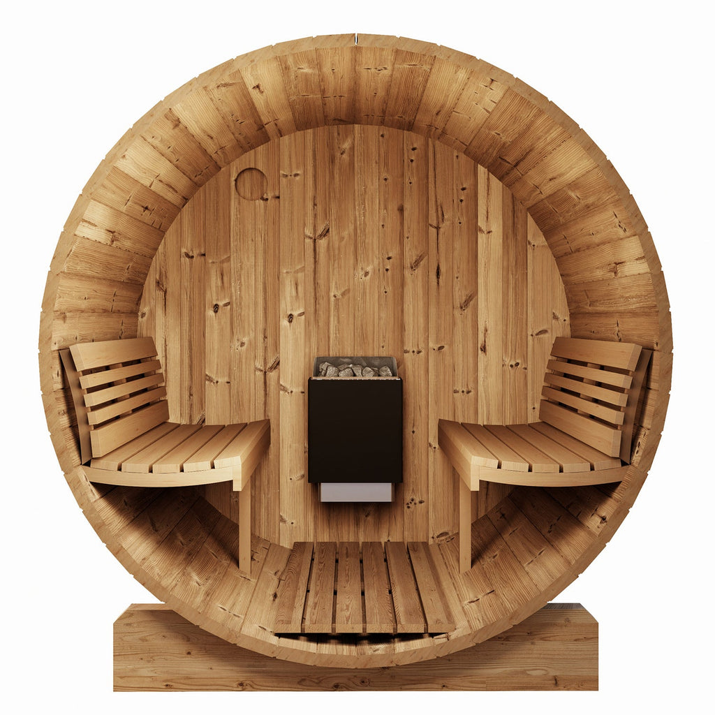 SaunaLife 2-3 Person 5' Long Outdoor Traditional Barrel Sauna  | Ergo Model E6