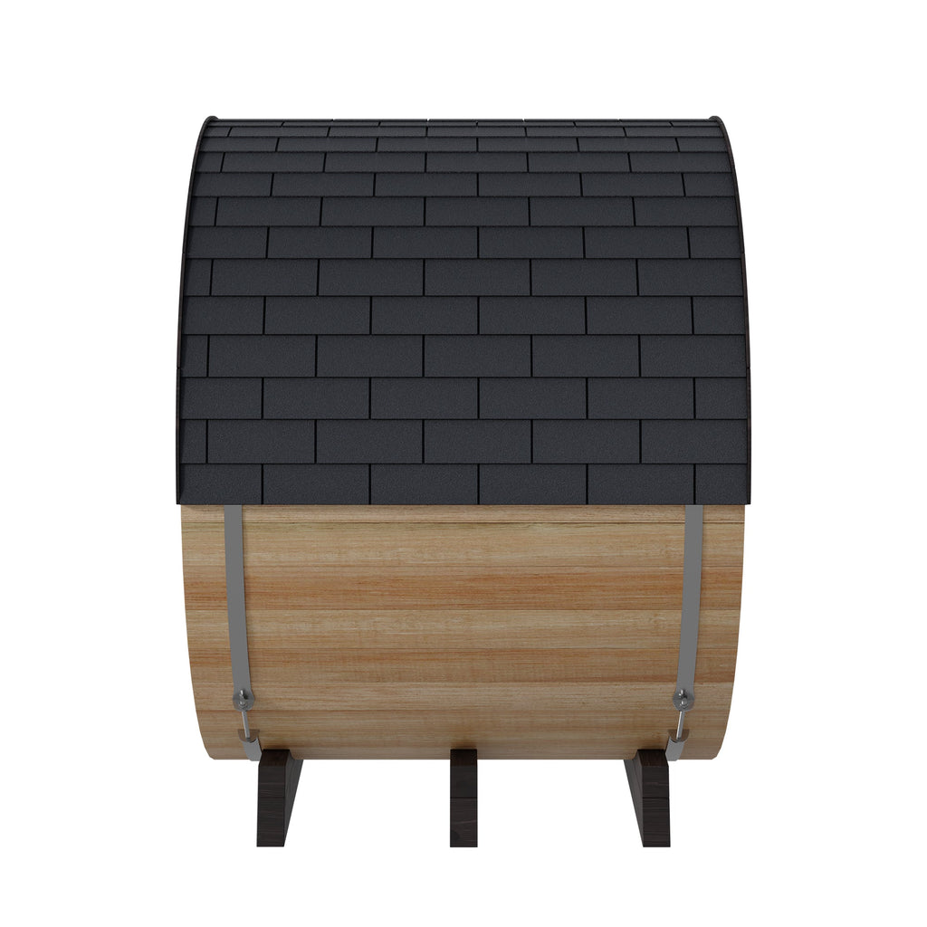 Finnmark 4-Person Hybrid Outdoor Infrared & Traditional Thermo-Aspen Barrel Sauna | FD-7