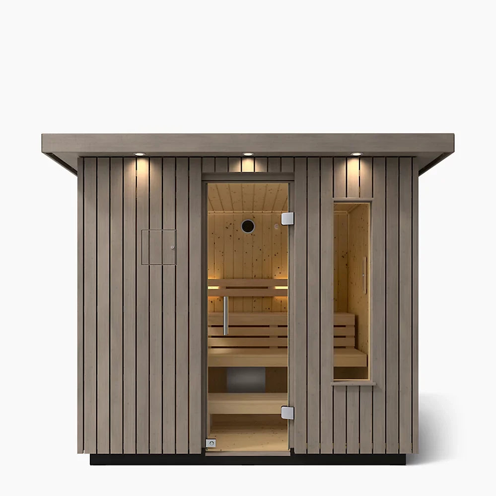 Kohler C2 Outdoor Sauna Kit – Weathered Grey Spruce | Up to 6 Persons