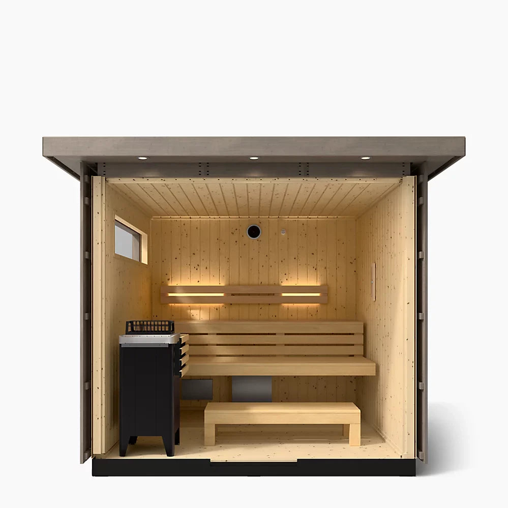 Kohler C2 Outdoor Sauna Kit – Weathered Grey Spruce | Up to 6 Persons